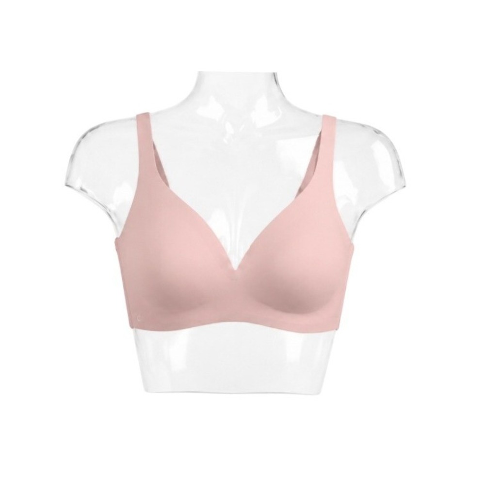 Huug Womens S Invisible Plunge Bra in Blush